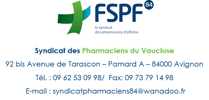 Le Syndicat des Pharmaciens du Vaucluse (FSPF 84) vous propose une fiche décisionnelle (TAG) pour le 15 octobre 2021